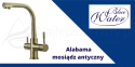 Bateria trójdrożna Alabama mosiądz antyczny Blue Water