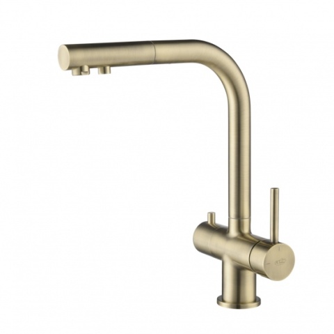 Bateria trójdrożna Apala mosiądz antyczny Blue Water