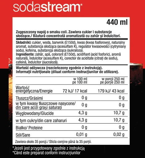 Koncentrat SodaStream 440ml - Cola Koncentrat SodaStream 440ml - Cola