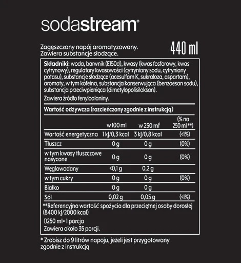 Koncentrat SodaStream 440ml - Pepsi Max Koncentrat SodaStream 440ml - Pepsi Max